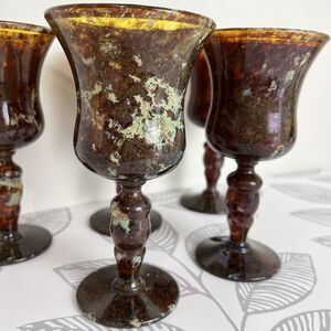 Vintage Neiman Marcus Hortensja Glassworks Wine Glasses 5 Piece Handmade Poland